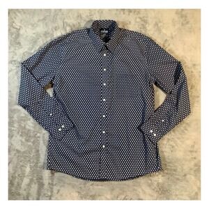 Stafford Men's Fitted Navy Floral Dress Shirt Size 17 36-37